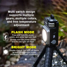 Nouveau Porte-Clés Lumineux 120-3500 Lm, Lampe Torche Rechargeable Multifonctionnelle, Base Magnétique, Batterie Portable 3000 MAh, Lampe de Travail