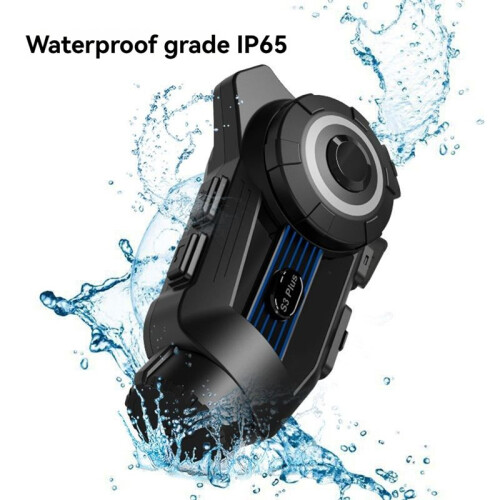 S3  Casco da Moto  Interfono Auricolare Videoregistratore 2K DVR Dash Cam Supporta 6 Persone, Nero e Blu 2