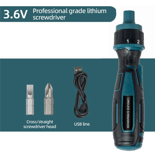 LONGSA 3.6V Cordless Electric Screwdriver Torque Precision Power Tool with Flashlight Screw Driver Bits Charging Handle 1