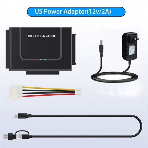USB to /IDE Adapter  USB Hard Drive Cable Adapter for 2.5inch and 3.5inch  Solid State Disk US Plug 2