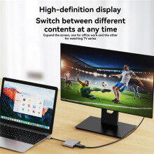 3-in-1 USB C to -Compatible Adapter with 4K Video USB 3.0 100W PD Charging for