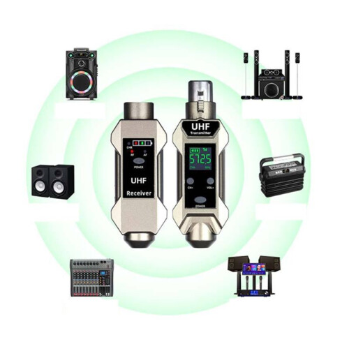 Wireless UHF Microphone Wired to Wireless Converter Receiver Transmitter System 6.35mm 0V 5V 48V 48KHz Capacitor Dynamic
