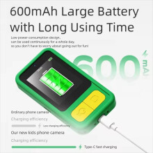 Caméra HD 1080p pour Tout-Petits, Écran 2,4 Pouces, Autofocus, Mignon Dessin Animé, MP3, Vidéo, Selfie, Cadeau de Noël ou D'Anniversaire, Vert