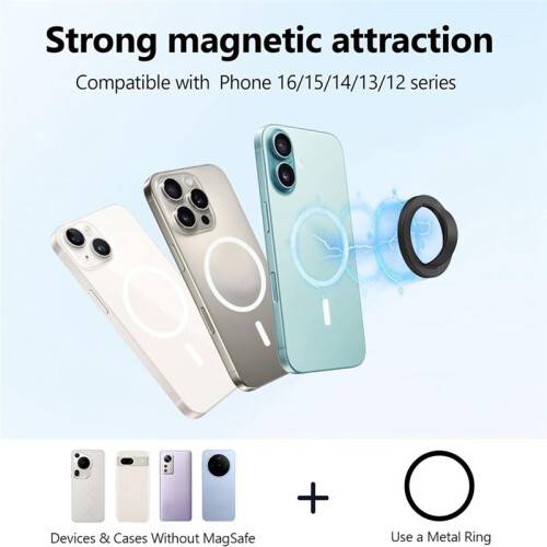 Magnetic Silicone Ring Grip Phone Holder,Rotating Finger Loop Ring Grip Holder,Soft and Portable,Magnetic Bracket