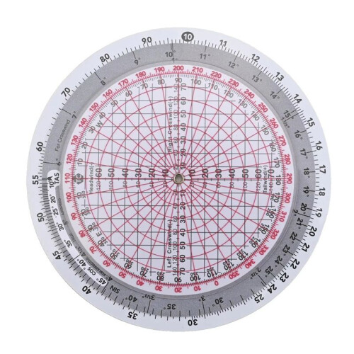 Flight Ruler Flight Computer Aviation Plotter Slide Rule for Aviation Flight Train Circular Navigation Calculation Ruler