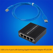 Adaptador Ethernet Gigabit RJ45 ST7491 USB 3.0 A LAN Gigabit Ethernet de 4 Puertos USB para Tarjeta de Red de Juegos RTL8153