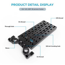 New Battery Cheese Plate Backboard Plate with 19mm Railblock for V Lock Mount Power Splitter Camera Accessories