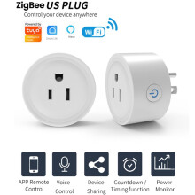3X TUYA 20A Plug Zigbee Socket with Power Monitor Timing Function Voice Control Works US Plug
