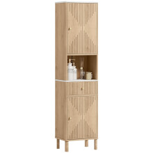 Multi-Storage Slimline Bathroom Cabinet - Oak Wood Effect