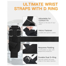 4x Tyngdlyftningsremmar med D-Ring, Kabelarmband för Gymträning, Band för Kabelmaskiner, Styrkelyft