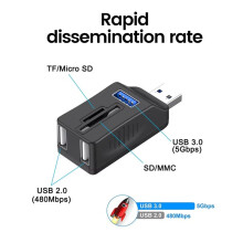 6 in 1 USB 3.0 Multifunctionele Kaartlezer OTG-Adapter USB TF voor Printer Muis Toetsenbord Extender Kaartlezer
