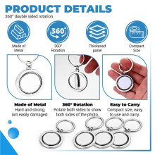 30-Pack 360 Roterende Metalen Sublimatie Sleutelhanger , Dubbelzijdige Sublimatie DIY Sleutelhanger Cirkel