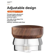 Coffee Distributor Espresso Leveler 304 Stainless Steel Adjustable Depth 4 Blade Base Espresso Distribution Tool 51MM