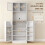 Two-Part Kitchen Storage Cabinet - White 7