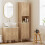 Multi-Storage Slimline Bathroom Cabinet - Oak Wood Effect 4