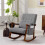 Wood Frame Rocking Accent Chair - Grey 4
