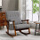 Wood Frame Rocking Accent Chair - Grey 3