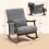 Wood Frame Rocking Accent Chair - Grey 5