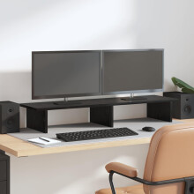 vidaXL Monitor Stand Black Oak 100 x 27 x 15 cm Engineered Wood