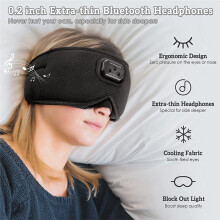 Máscara para Dormir con Auriculares, 24 Canciones, Luz Opaca y Ruido , Compatible con , Diadema con Máscara para Ojos con Sensación de