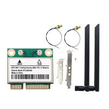 Tarjeta de Red WiFi 6 RTL8852BE con Antenas de 8 DBi y Adaptador BT 5.2 PCI-e de Doble Banda de 2,4 G/5 GHz y 1800 Mbps para Windows 10/11 A