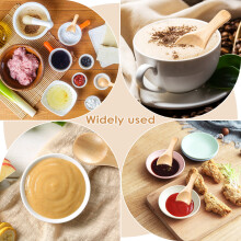 Short Handle 10 Packets of Small Wooden Spoon, Perfect for Small Jars of Jam, Spices, Condiments, Seasonings, Sugar, Honey, Coffee, Tea, Mustard, Ice