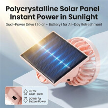 Solar Powered Clip Fan with Adjustable Angle for Hat, Desk, Camping, Hiking, Travel Portable Personal Cooling Fan B