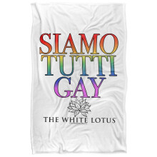 (152cm x 127cm, Multicoloured) The White Lotus Siamo Tutti Gay Blanket