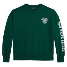 (12-14 Years, Forest) Ralph Lauren Childrens/Kids Ribbed Collar Long-Sleeved Sweatshirt