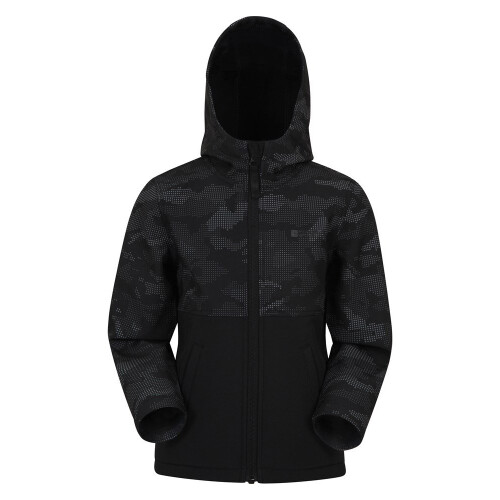 (3-4 Years, Black) Mountain Warehouse Childrens/Kids Exodus Camo Soft Shell Jacket