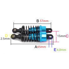 4 Pcs Oil Adjustable 65Mm Damper for Rc Car 1/18 A959 A969 A979 K929- 2Pcs Red & 2Pcs
