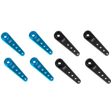 8Pcs 37Mm 25T Metal Extension Steering Servo Arm Horn for Rc Car Crawler Parts - 4Pcs & 4Pcs Black