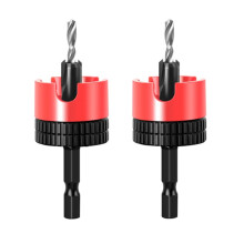 2PC Woodworking Limit Countersink Drill Non Slip Hexagonal Shank with Bearing Adjustable Step Drill Screw Opener