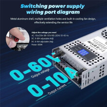 60 V Einstellbares Gleichstromnetzteil 600 W, Schaltnetzteil AC 110 V/220 V auf 0-60 V -Konverter für 3D-Drucker, Dimmbar