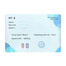 NFC-Kabelloser Datenrekorder, 180 Tage, Datenlogger, LCD-Anzeige, 500.000 Gruppen für Chemikalien, NFC-Temperaturlogger