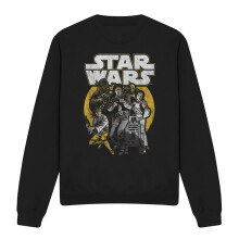 (L, Black) Star Wars Unisex Adult Retro Group Sweatshirt