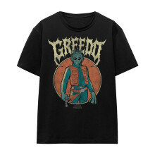 (M, Black) Star Wars Womens/Ladies Greedo Metal T-Shirt