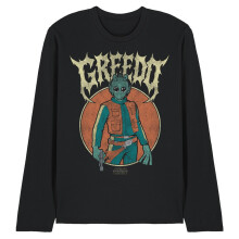 (S, Black) Star Wars Unisex Adult Greedo Metal Long-Sleeved T-Shirt