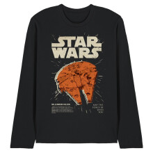 (M, Black) Star Wars Unisex Adult Millenium Falcon Retro Long-Sleeved T-Shirt