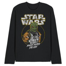 (S, Black) Star Wars Unisex Adult Bounty Hunter For Hire Bossk Long-Sleeved T-Shirt
