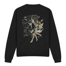 (XL, Black) Star Wars Unisex Adult Luke & Leia Vintage Sweatshirt