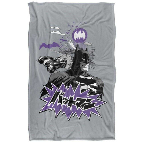 Batman (147cm x 91cm, Multicoloured) Batman Kanji Skyline Blanket