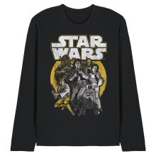 (XL, Black) Star Wars Unisex Adult Retro Comic Long-Sleeved T-Shirt