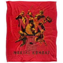 (152cm x 127cm, Red) Mortal Kombat Fighters Cloud Soft Touch Blanket
