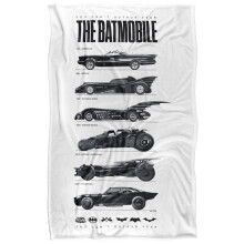 (147cm x 91cm, Multicoloured) Batman On Light Batmobile 85th Anniversary Blanket