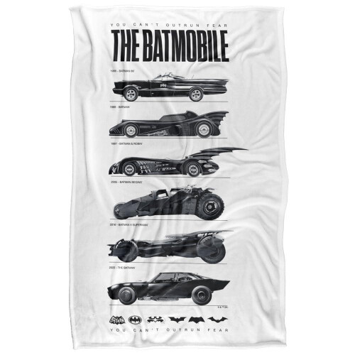 Batman (147cm x 91cm, Multicoloured) Batman On Light Batmobile 85th Anniversary Blanket