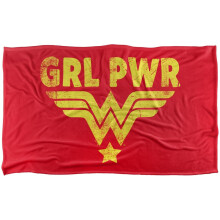 (152cm x 127cm, Yellow) Wonder Woman Girl Power Blanket