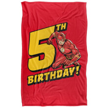 (147cm x 91cm, Red) Justice League Flash Soft Touch 5th Birthday Blanket