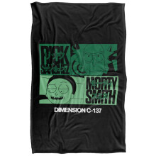 (147cm x 91cm, Multicoloured) Rick And Morty Dimension C-137 Manga Blanket