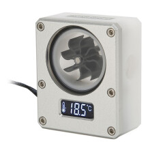 PC Water Cooling Flow Meter Indicator 12V Small 3pin Interface G1/4 Thread Pom Rustproof Computer Flow Meter Silver